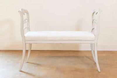 Pair of Swedish 19th Century Painted Wood Window Benches