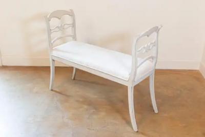 Pair of Swedish 19th Century Painted Wood Window Benches