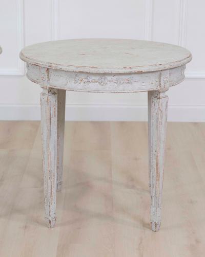 Pair of Swedish 20th Century Carved Round Tables