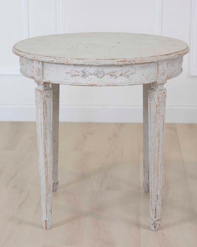 Pair of Swedish 20th Century Carved Round Tables