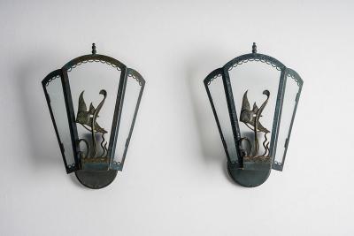 Pair of Swedish Art Deco Wall Lights