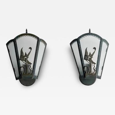 Pair of Swedish Art Deco Wall Lights