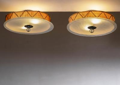 Pair of Swedish Art Deco ceiling lamps