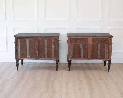 Pair of Swedish Black Painted Three Drawer Chests Circa 1900