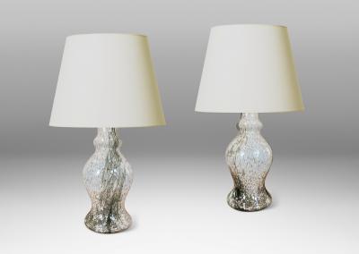 Pair of Swedish Blown Glass Table Lamps