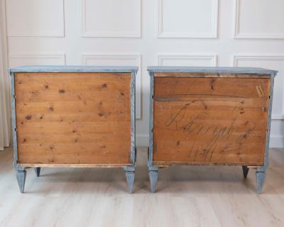 Pair of Swedish Blue Commodes