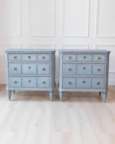 Pair of Swedish Blue Commodes