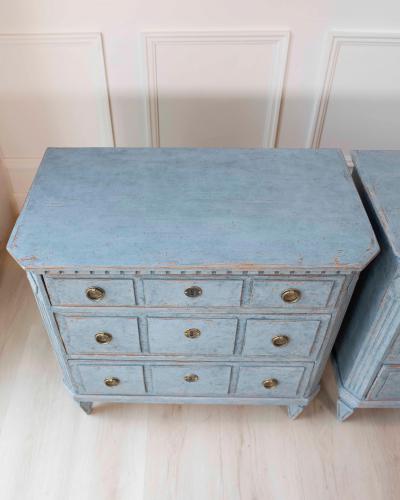 Pair of Swedish Blue Commodes