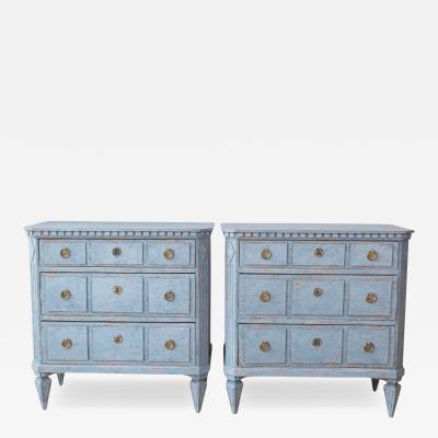 Pair of Swedish Blue Commodes