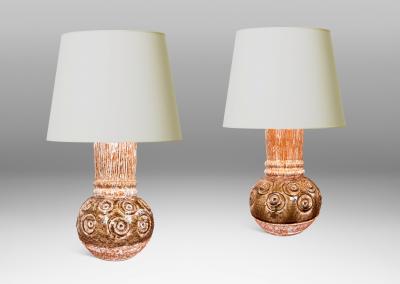 Pair of Swedish Brutalist Table Lamps