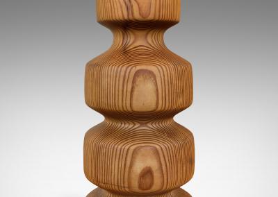 Pair of Swedish Brutalist Table Lamps in Pine