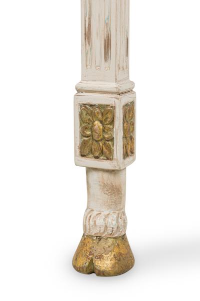 Pair of Swedish Cream Painted and Gilt Demilune Wall Mounted Console Tables