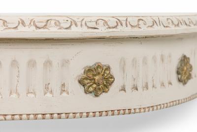 Pair of Swedish Cream Painted and Gilt Demilune Wall Mounted Console Tables