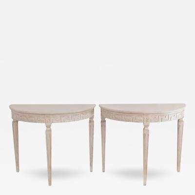 Pair of Swedish Demi Lune Consoles circa 1880