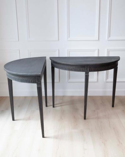 Pair of Swedish Demi Lune Tables circa 1880