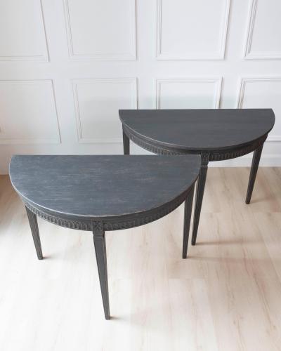Pair of Swedish Demi Lune Tables circa 1880