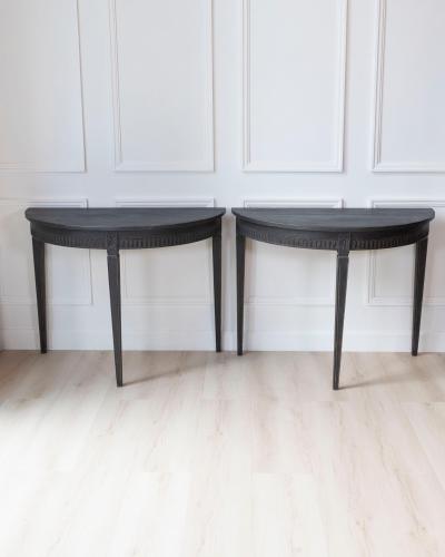 Pair of Swedish Demi Lune Tables circa 1880