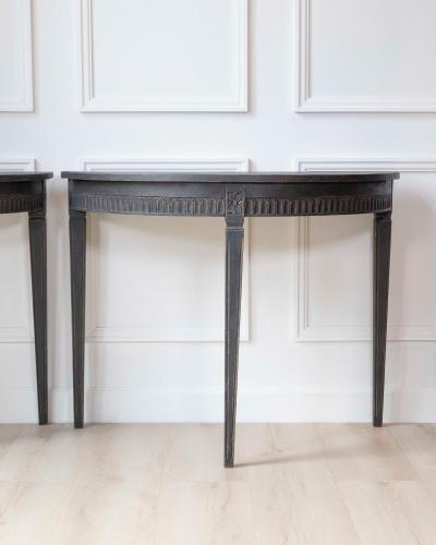 Pair of Swedish Demi Lune Tables circa 1880