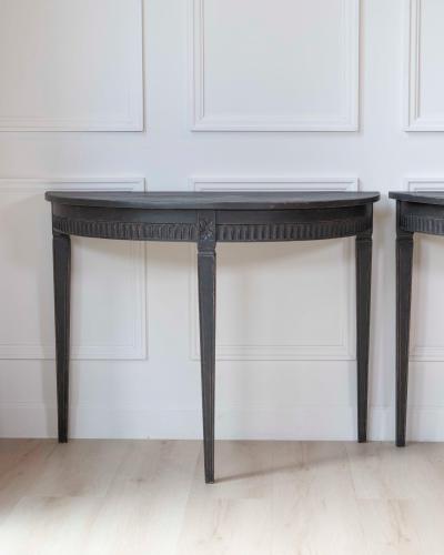 Pair of Swedish Demi Lune Tables circa 1880