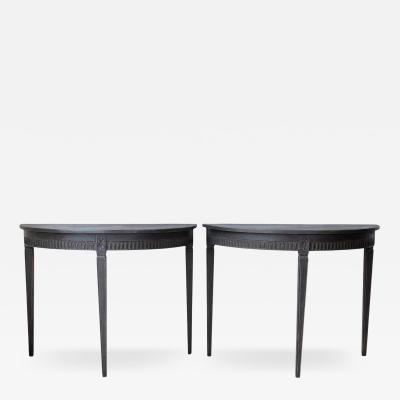 Pair of Swedish Demi Lune Tables circa 1880