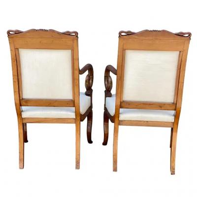 Pair of Swedish Empire Mahogany Armchairs