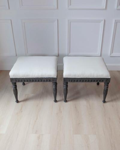 Pair of Swedish Empire Stools Early 19th Century