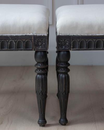 Pair of Swedish Empire Stools Early 19th Century