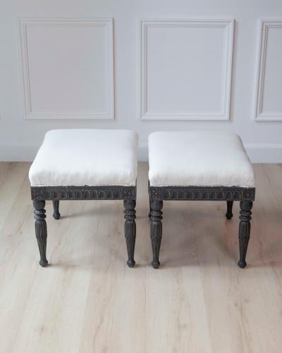 Pair of Swedish Empire Stools Early 19th Century