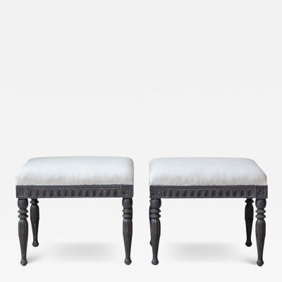 Pair of Swedish Empire Stools Early 19th Century