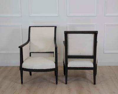 Pair of Swedish Empire Style Armchairs