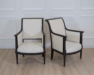 Pair of Swedish Empire Style Armchairs