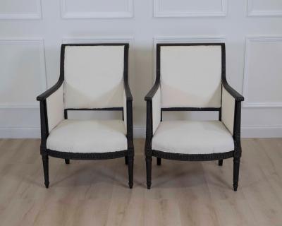 Pair of Swedish Empire Style Armchairs