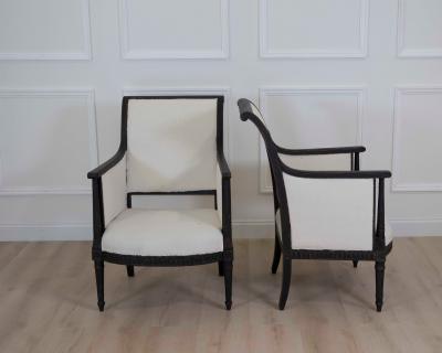 Pair of Swedish Empire Style Armchairs