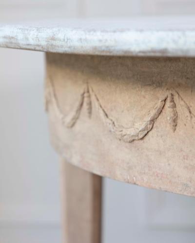 Pair of Swedish Gustavian Demi Lune Console Tables in Oak circa 1840 1860