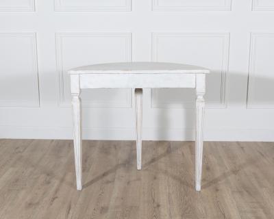 Pair of Swedish Gustavian White Painted Demi Lune Consoles ca 1880