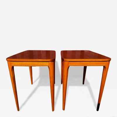 Pair of Swedish Mid Century Modern Mahogany Side Tables