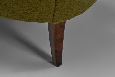 Pair of Swedish Modern Armchairs with Green Upholstery Sweden ca 1940s