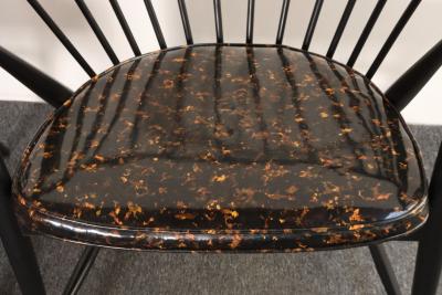 Pair of Swedish Modern Ebonized Beechwood Sunfeather Arm Chairs by Sonna Rosen