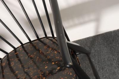 Pair of Swedish Modern Ebonized Beechwood Sunfeather Arm Chairs by Sonna Rosen