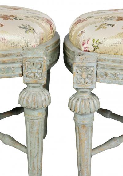 Pair of Swedish Neoclassic Painted Footstools