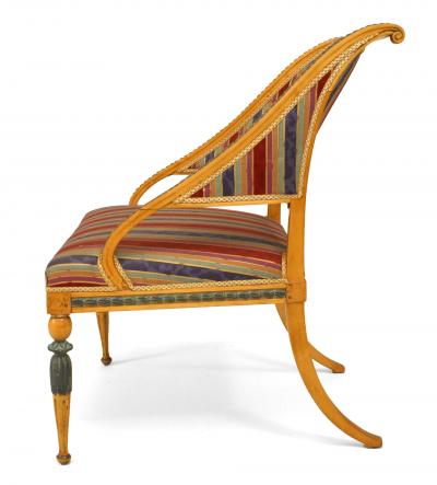 Pair of Swedish Neoclassic Striped Arm Chairs