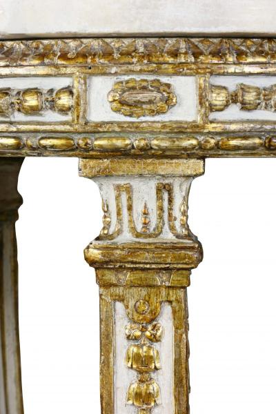 Pair of Swedish Neoclassical Giltwood and Painted Torchere