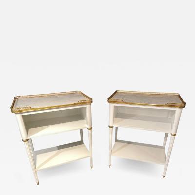 Pair of Swedish Neoclassical Open Nightstands or End Tables Manner Jansen