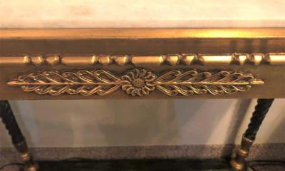 Pair of Swedish Neoclassical Style Marble Top Consoles