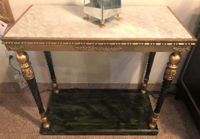 Pair of Swedish Neoclassical Style Marble Top Consoles