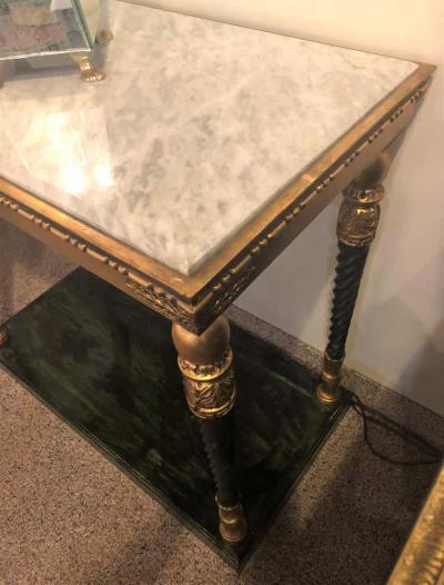 Pair of Swedish Neoclassical Style Marble Top Consoles