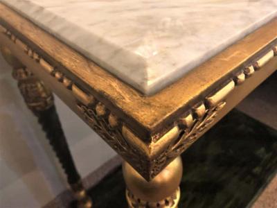 Pair of Swedish Neoclassical Style Marble Top Consoles