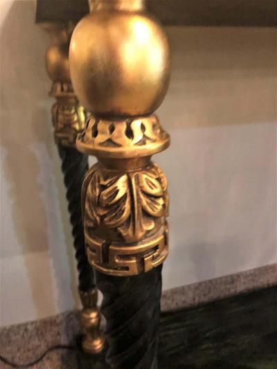 Pair of Swedish Neoclassical Style Marble Top Consoles