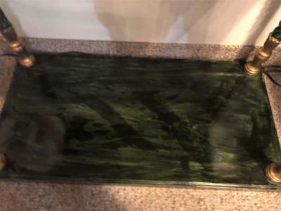 Pair of Swedish Neoclassical Style Marble Top Consoles