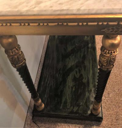 Pair of Swedish Neoclassical Style Marble Top Consoles
